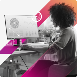 Zeta Woman Looking at Zeta Website