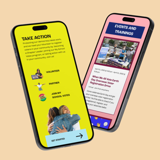 When We All Vote website on 2 mobile phones