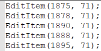 edit-item-list-(1).png Shows a list of JavaScript commands calling an "EditItem" function.
